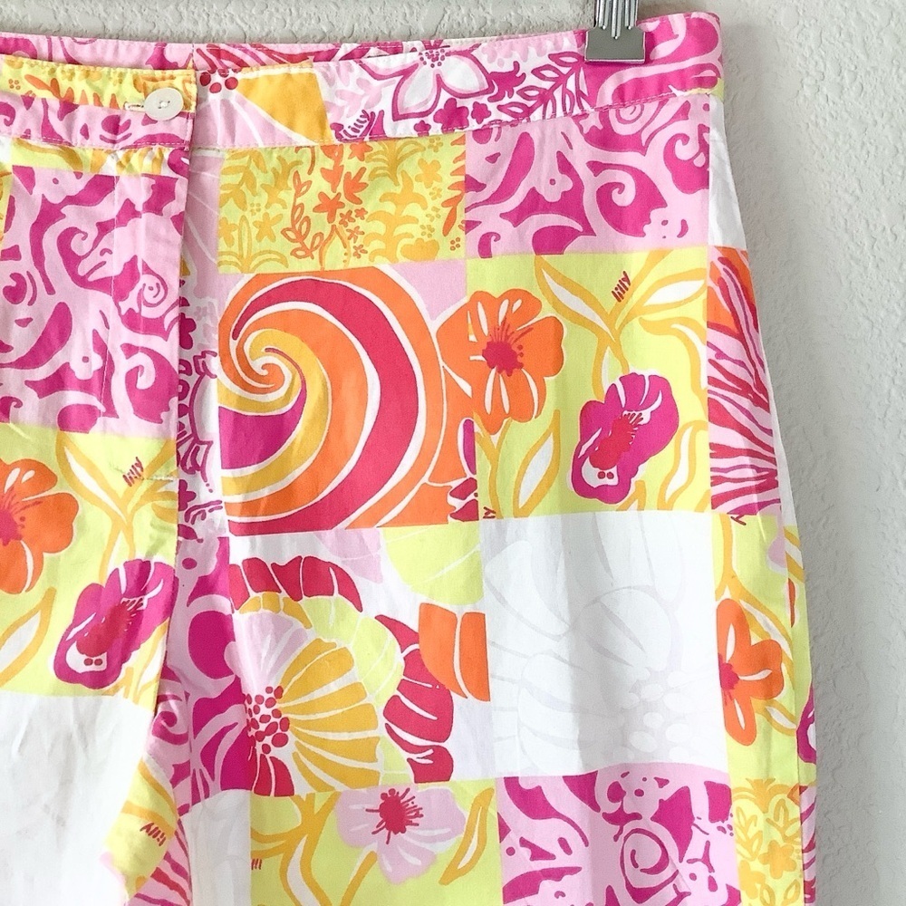 Lilly Pulitzer Patchwork Print Capri Pants 10 Col… - image 2